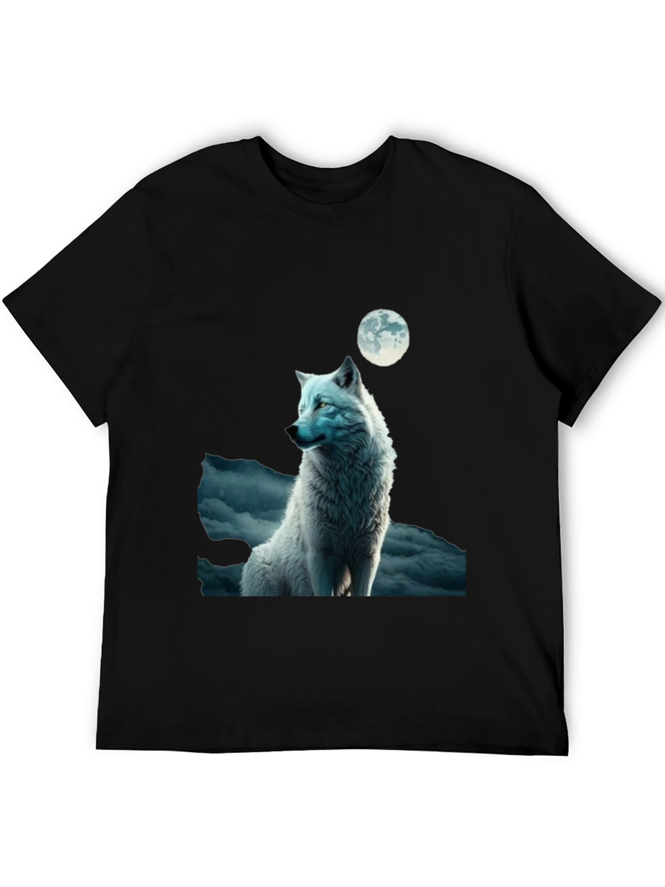 Black Wolf Moon Graphic T-Shirt view 5