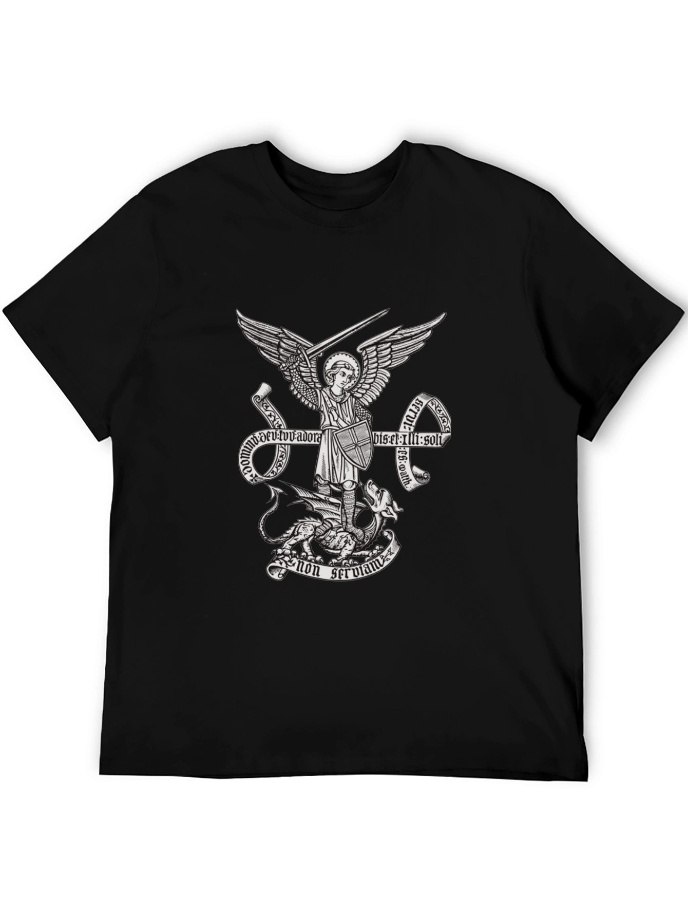 Black Archangel Michael Graphic T-Shirt view 5