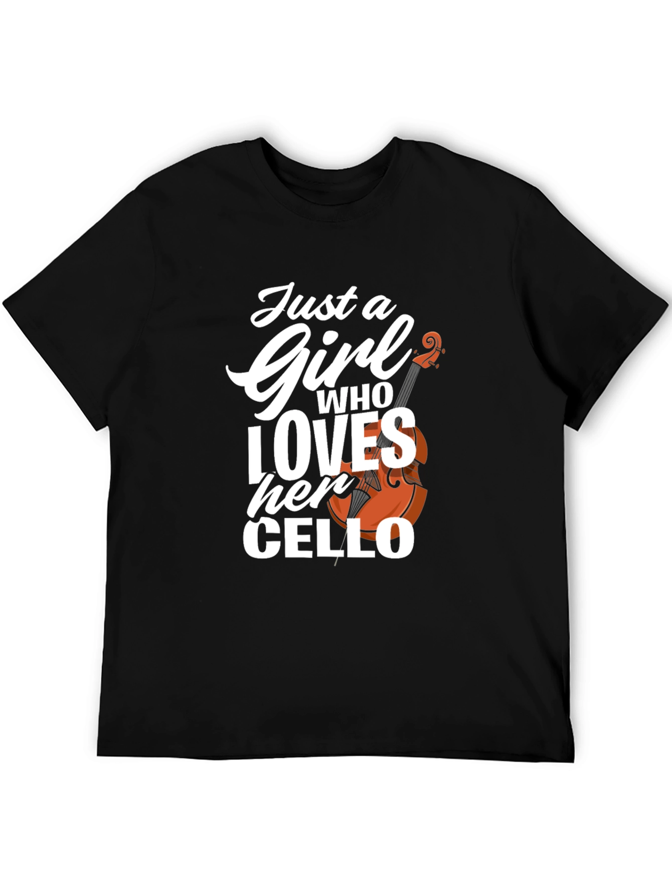 Black Just a Girl Who Loves Her Cello T-Shirt view 5
