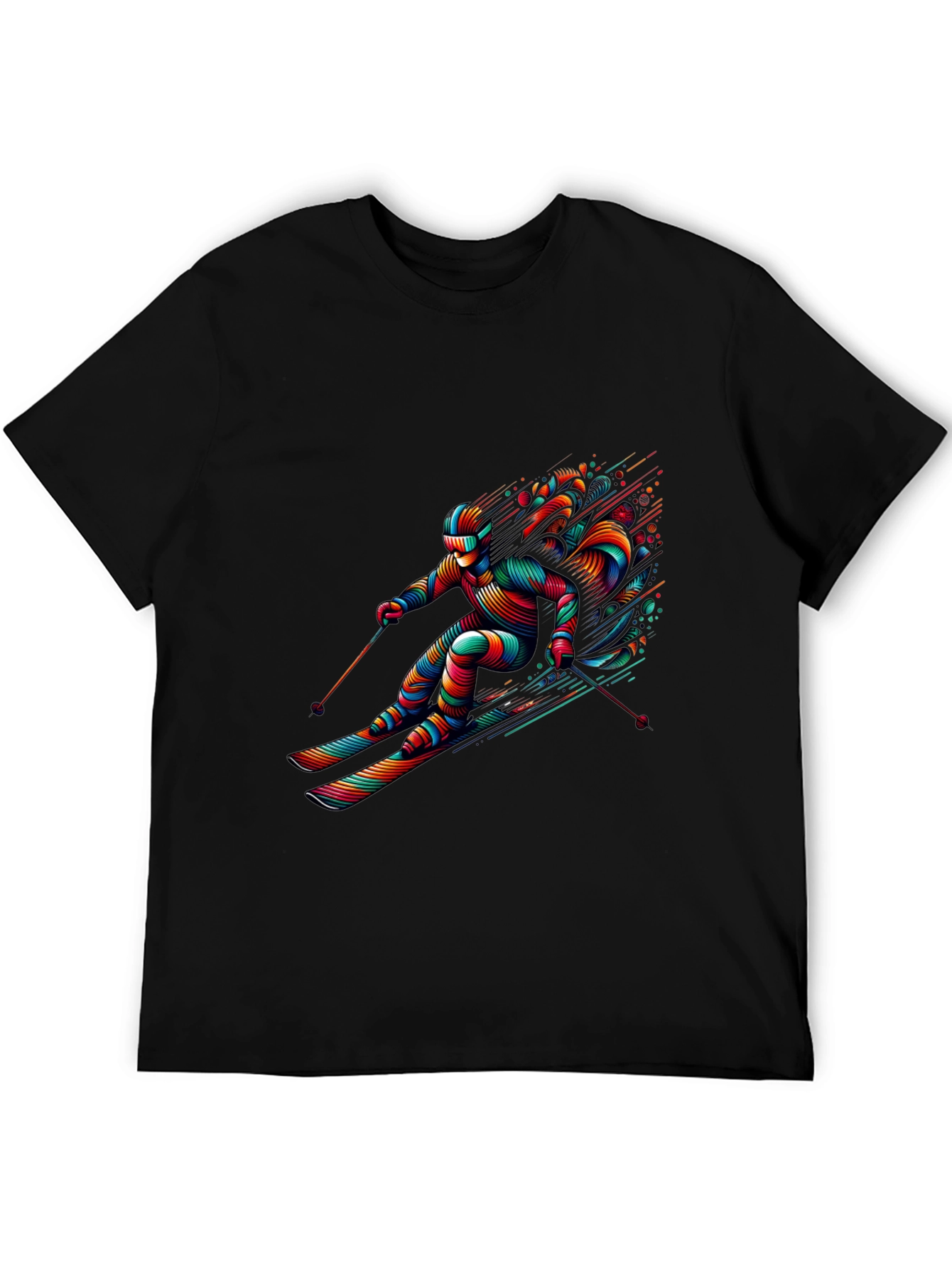 Black Vibrant Skier Graphic Tee - Black view 5
