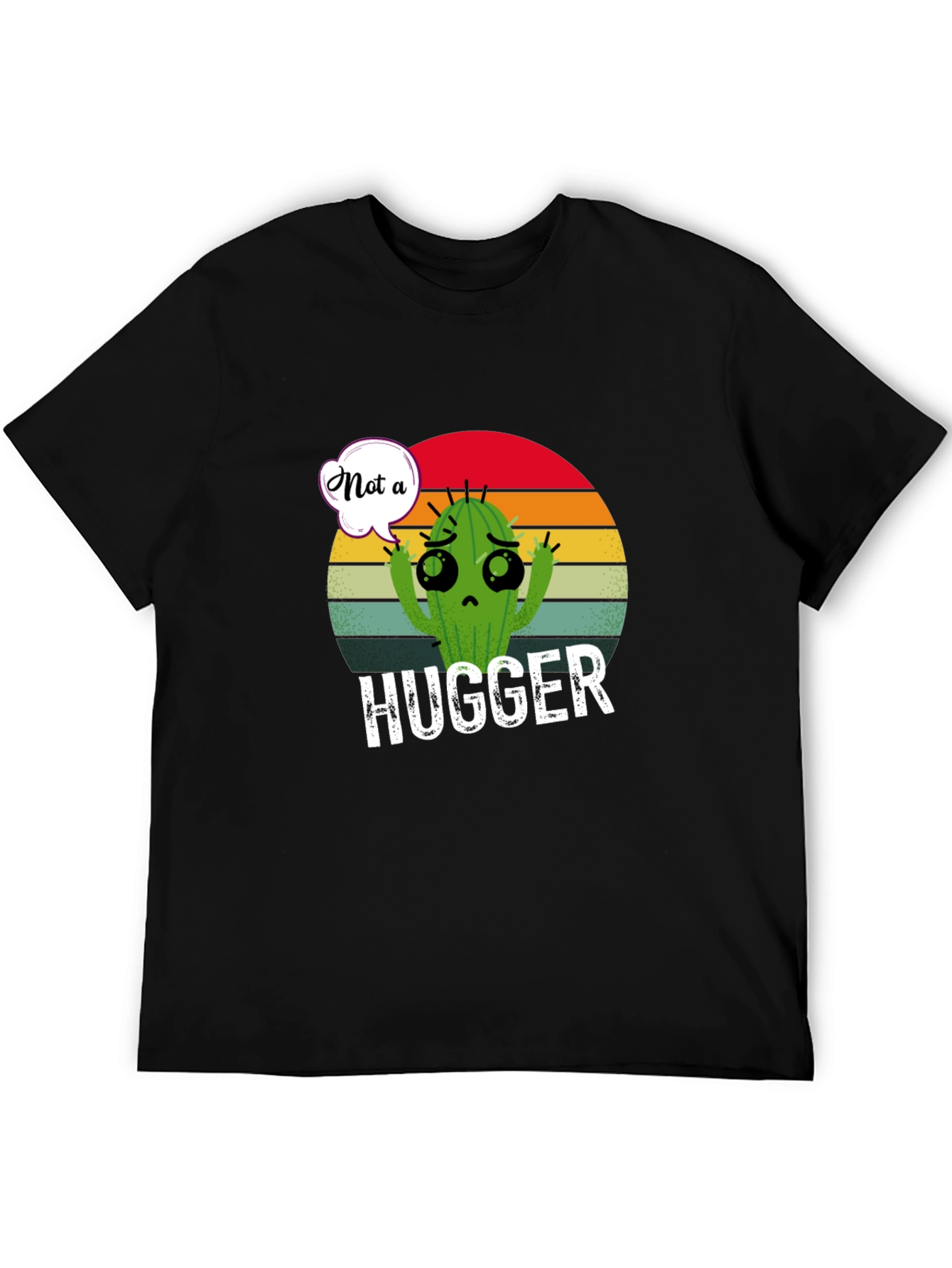 Black Not a Hugger Cactus T-Shirt view 5