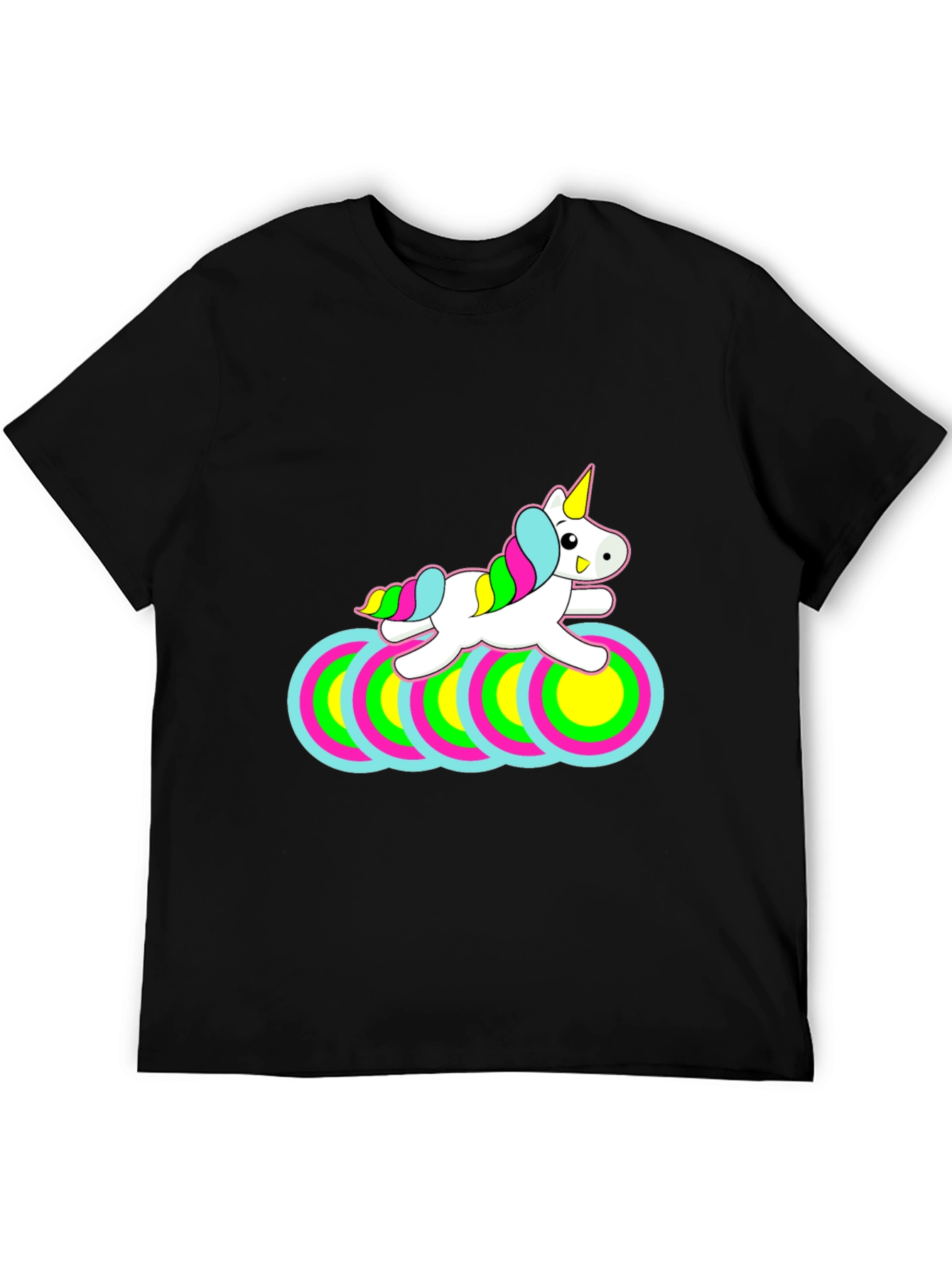 Black Unicorn Circles Black T-Shirt view 5