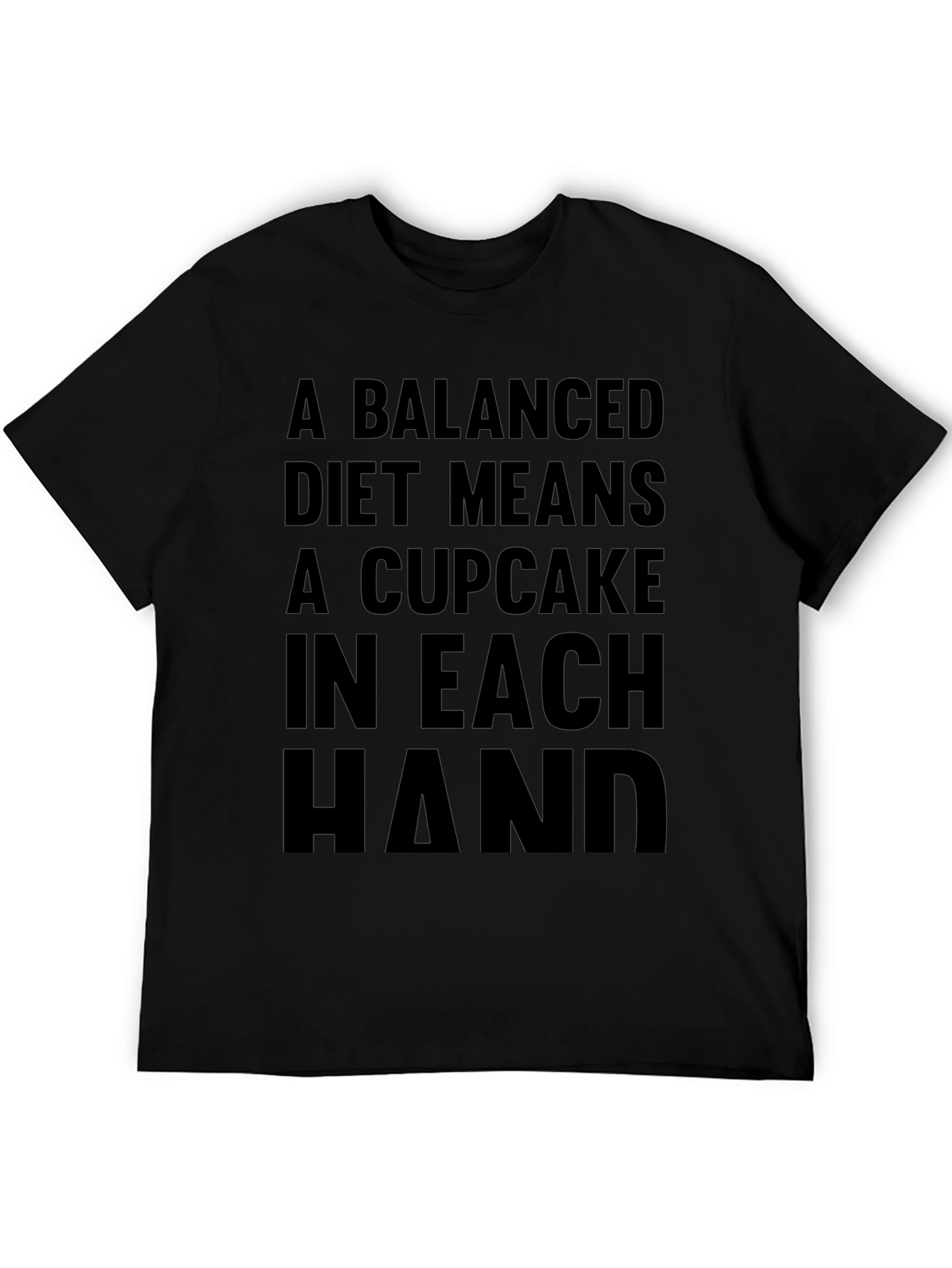 Black A Balanced Diet Cupcake T-Shirt view 5