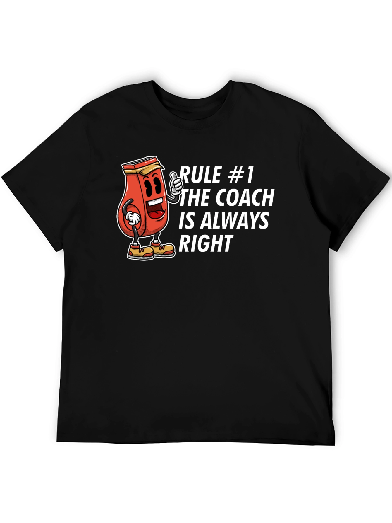 Black Coach Always Right T-Shirt - Funny Cartoon Style view 5