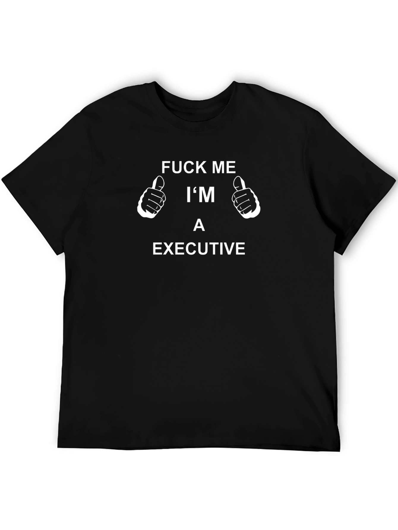 Black Funny "Executive" Graphic Black T-Shirt view 5