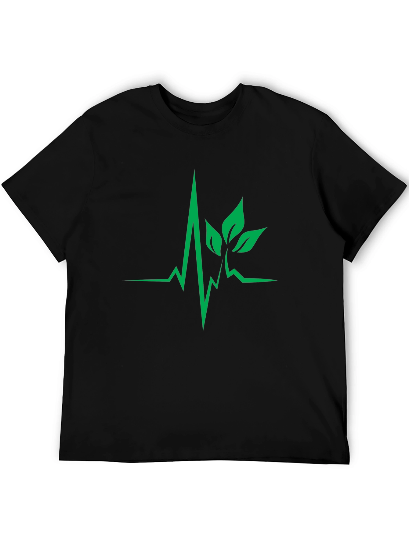 Black Nature Heartbeat Black T-Shirt view 5