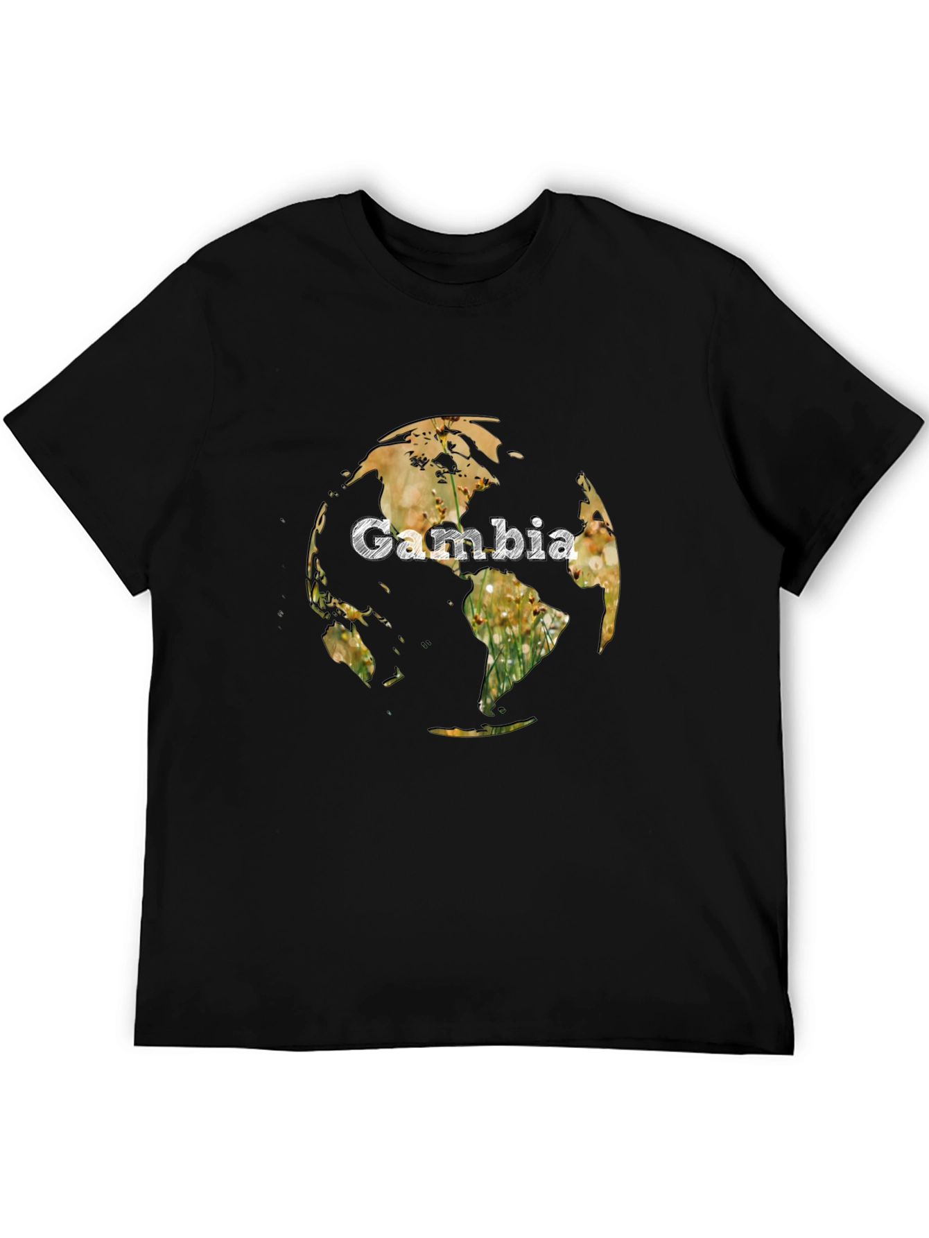 Black Gambia Globe Graphic Tee - Unique Design view 5