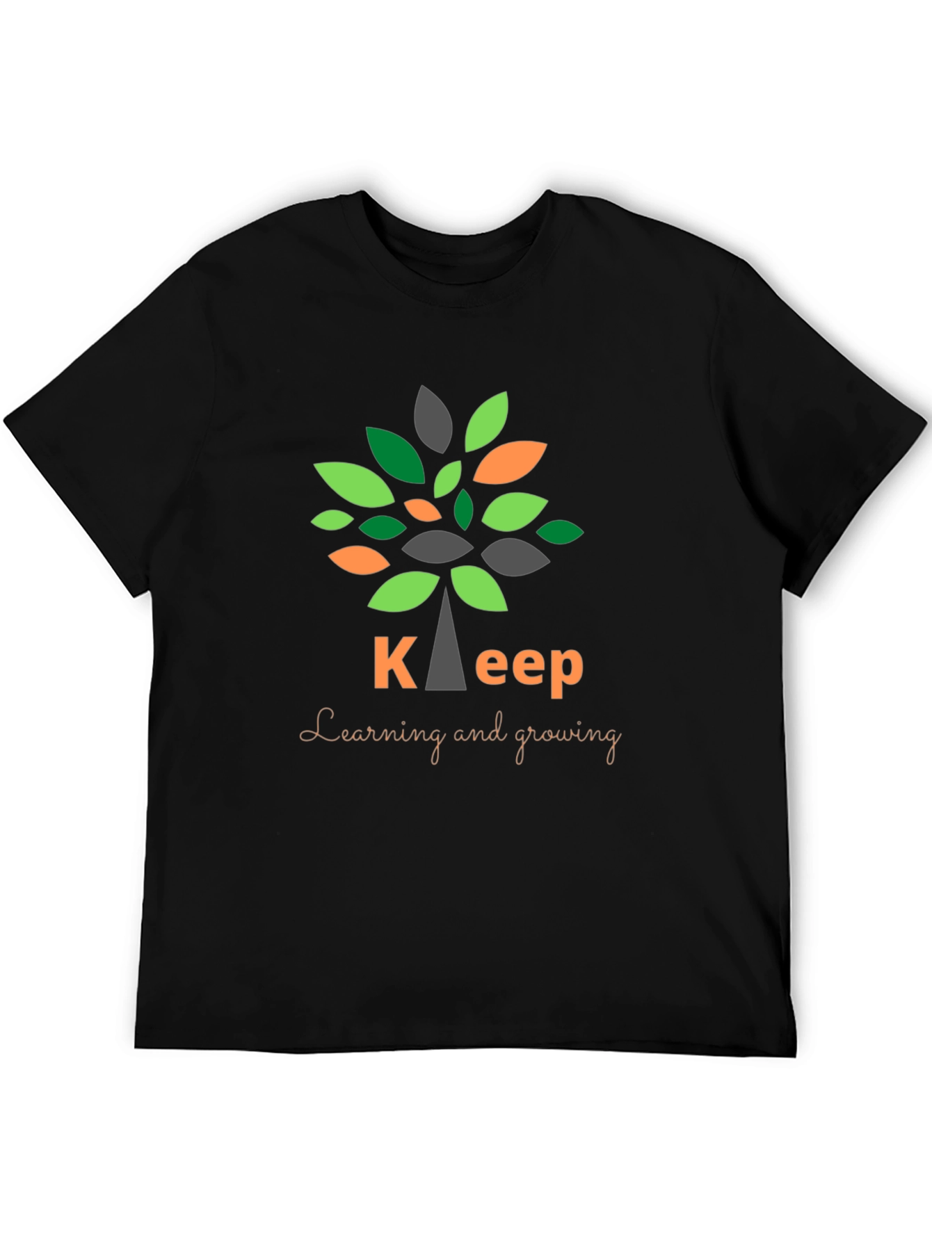 Black Keep Learning and Growing T-Shirt view 5