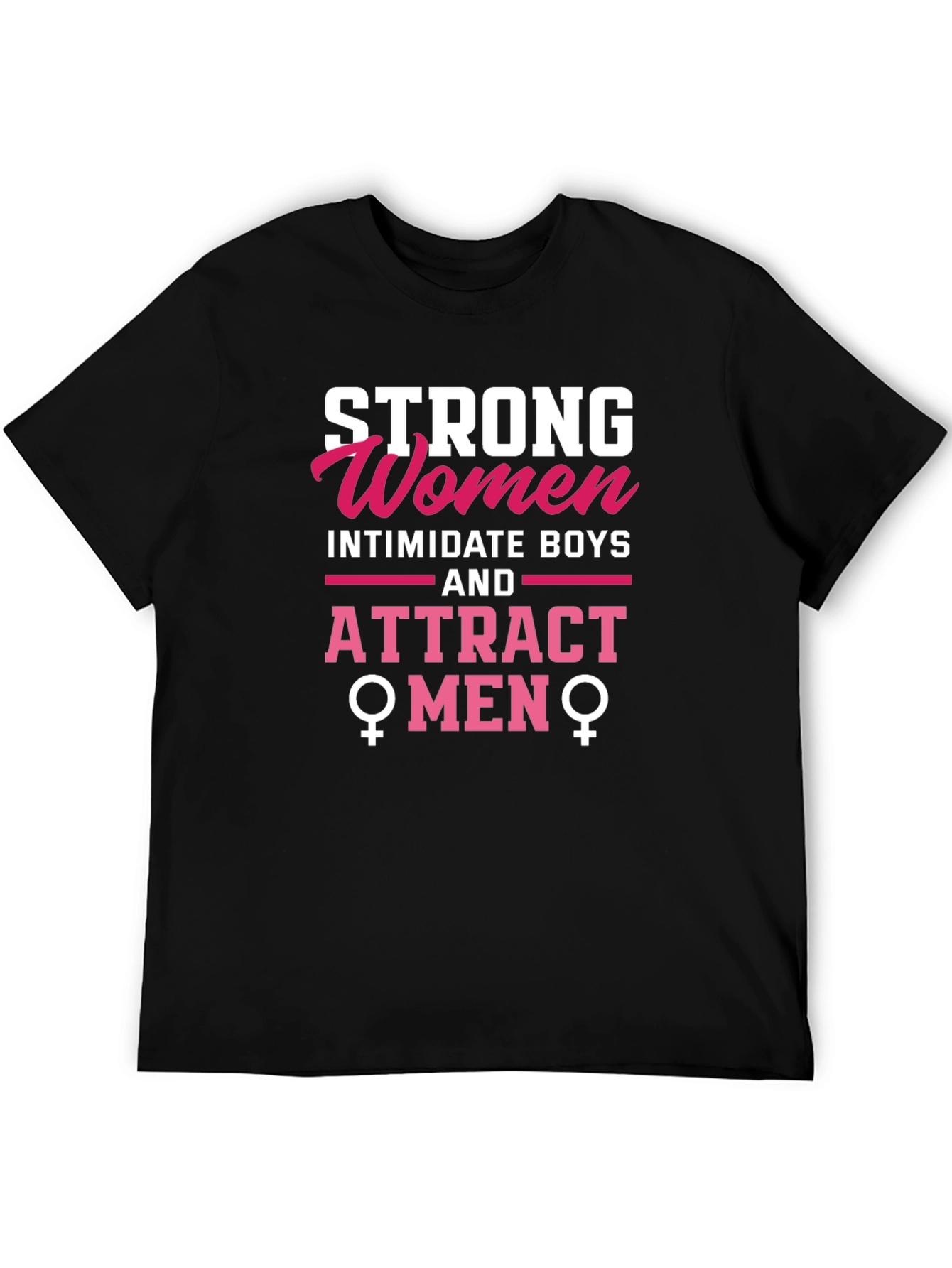 Black Strong Women Attract Men Graphic Tee view 5