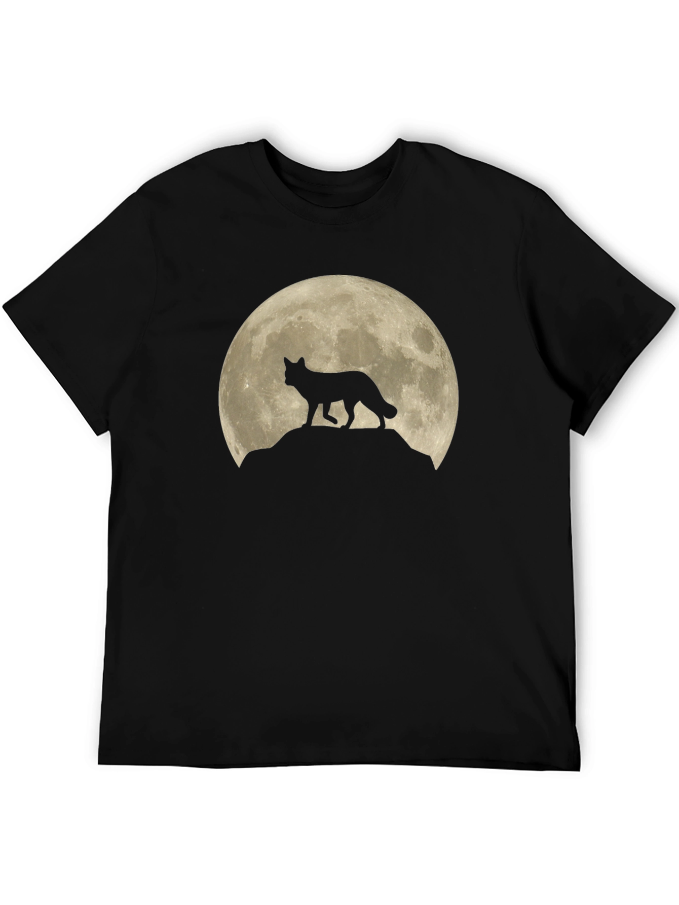 Black Wolf Moon Graphic T-Shirt - Black view 5