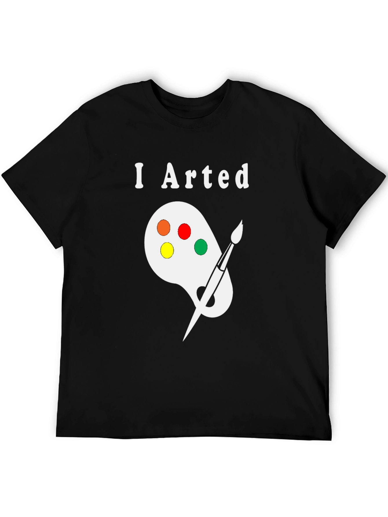 Black I Arted T-Shirt - Painter Palette Design view 5