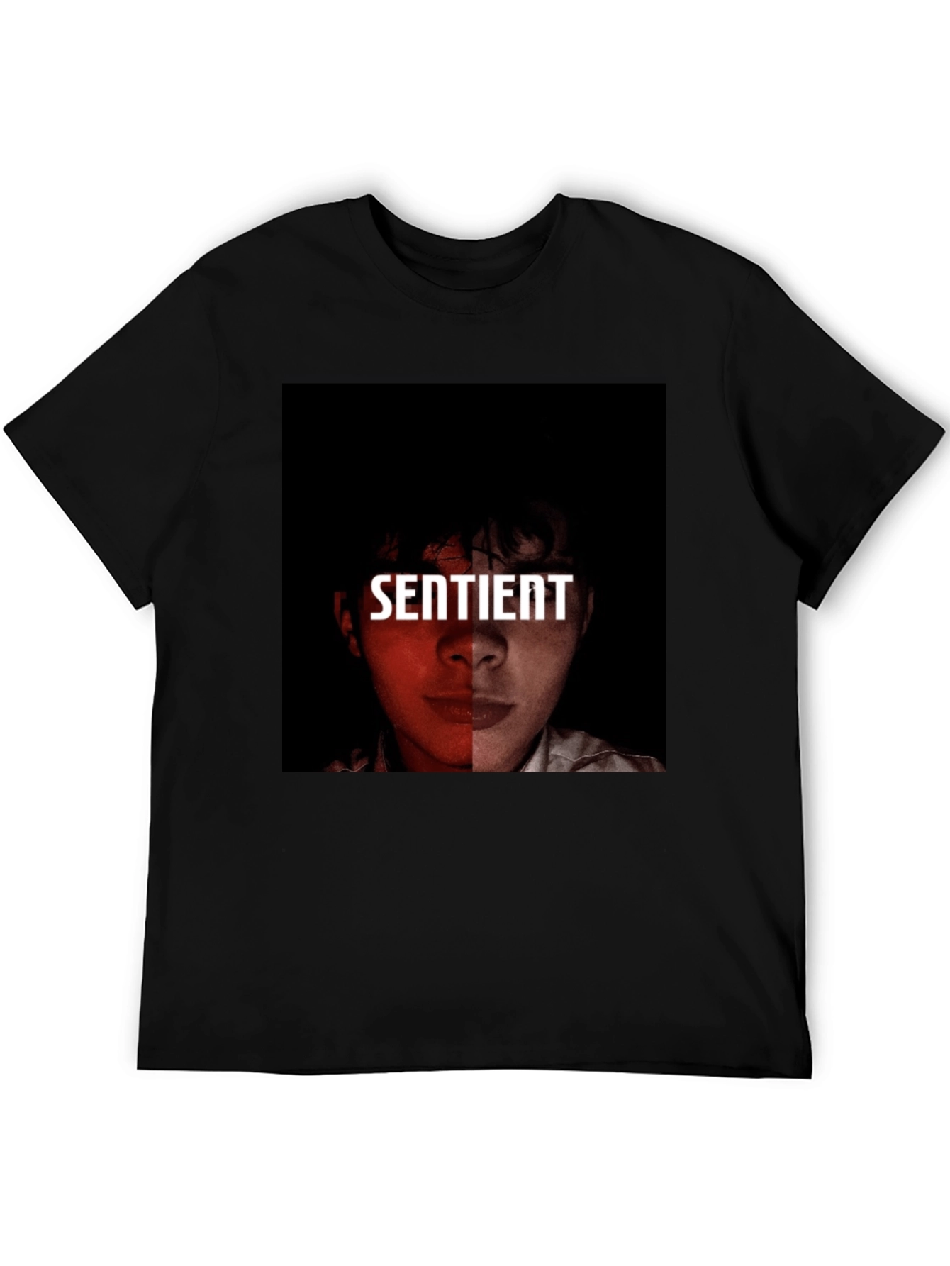 Black Sentient Graphic Tee - Modern Streetwear view 5