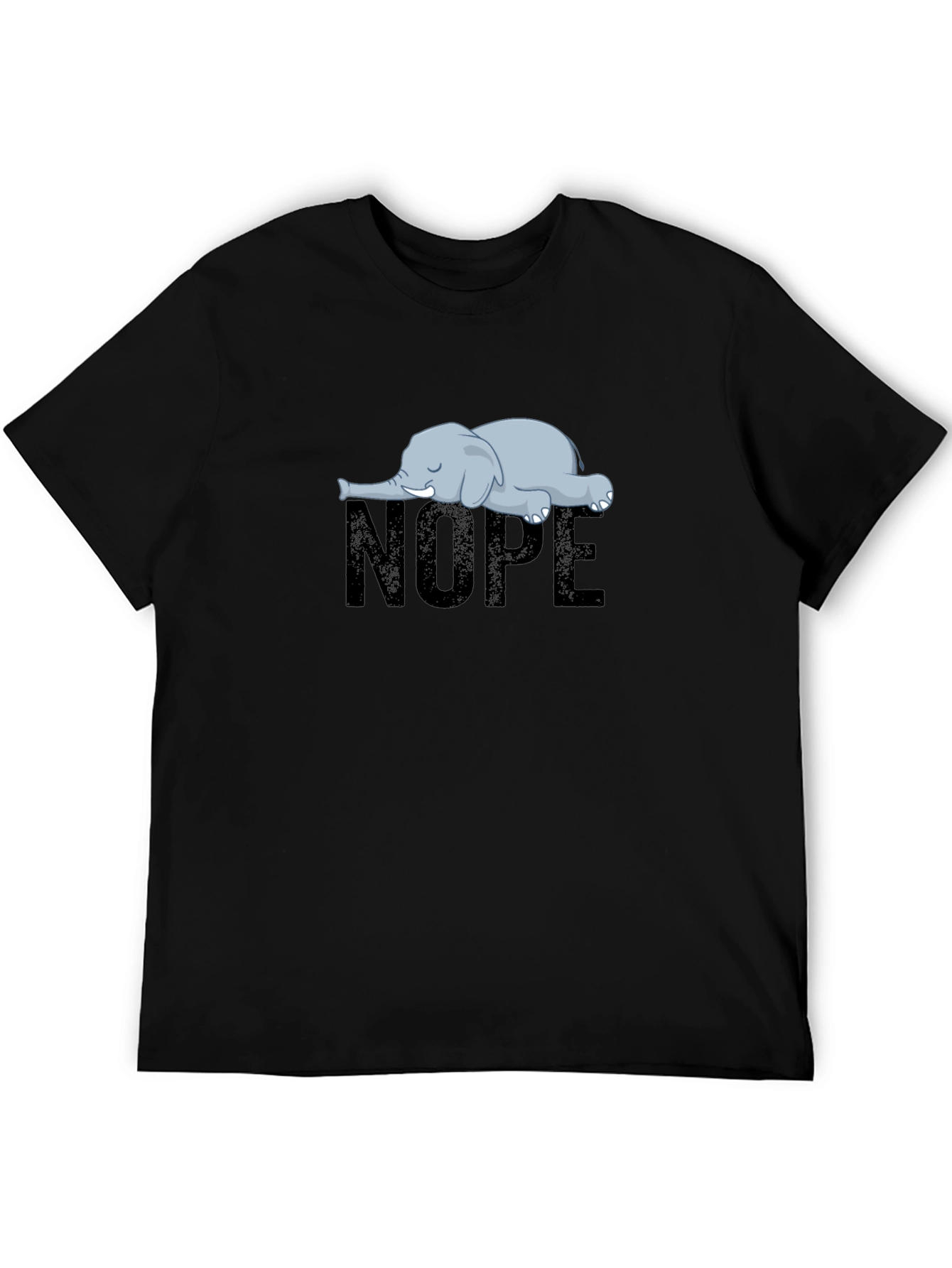 Black Nope Elephant Graphic T-Shirt - Unisex Relaxed Fit view 5