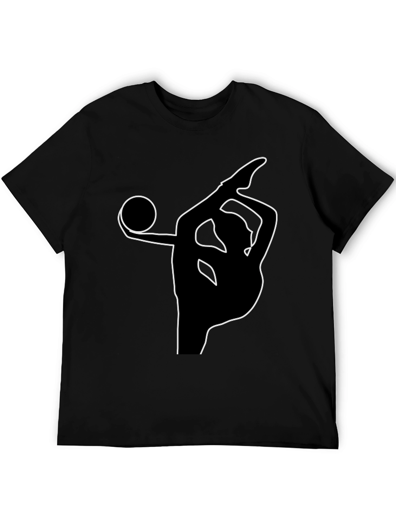 Black Gymnast Silhouette Black T-Shirt view 5