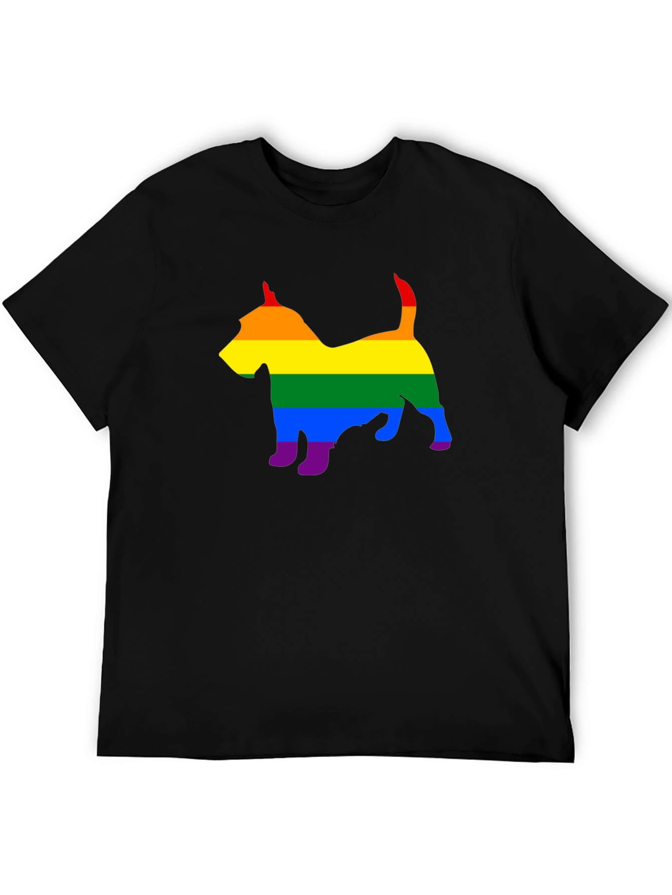 Black Rainbow Dog Silhouette Tee - Pride Apparel view 5
