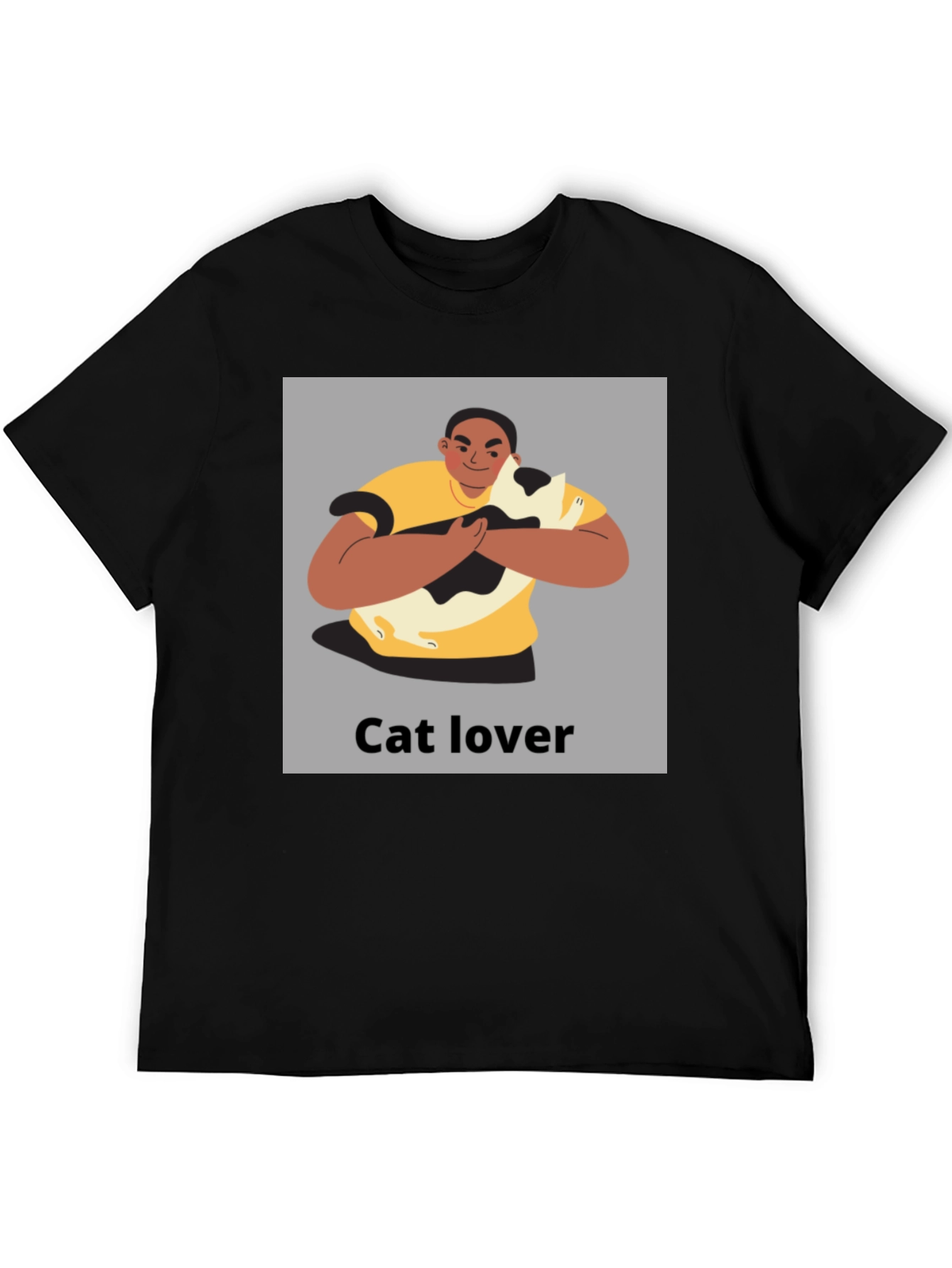 Black Cat Lover Graphic Tee - Unisex Black T-Shirt view 5