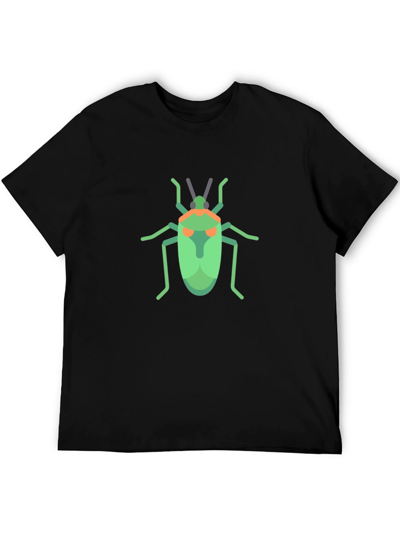 Black Geometric Bug Graphic Tee - Black Cotton T-Shirt view 5