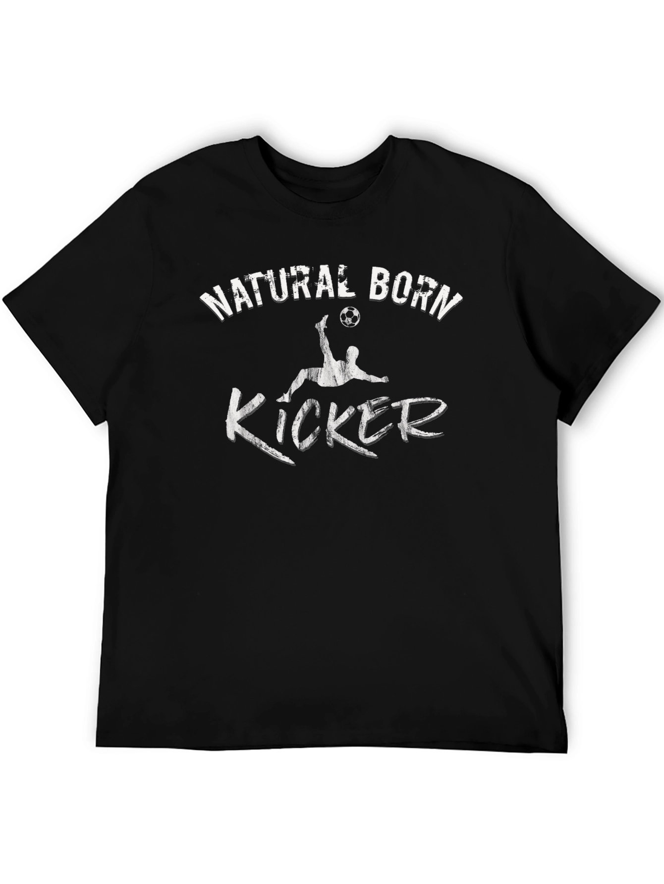 Black Natural Born Kicker T-Shirt - Soccer Fan Tee view 5