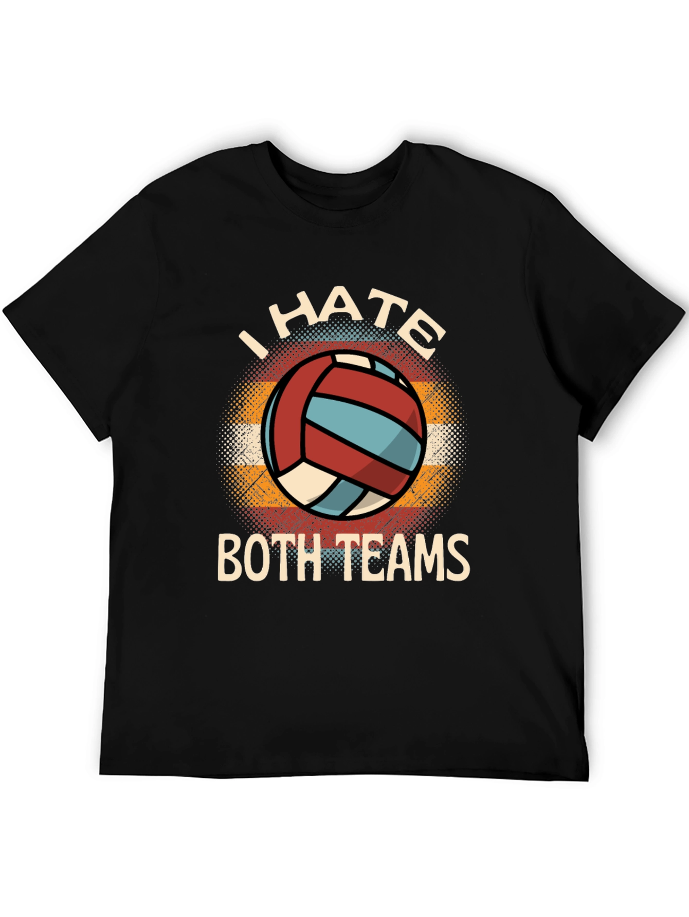 Black I Hate Both Teams Volleyball Graphic Tee view 5