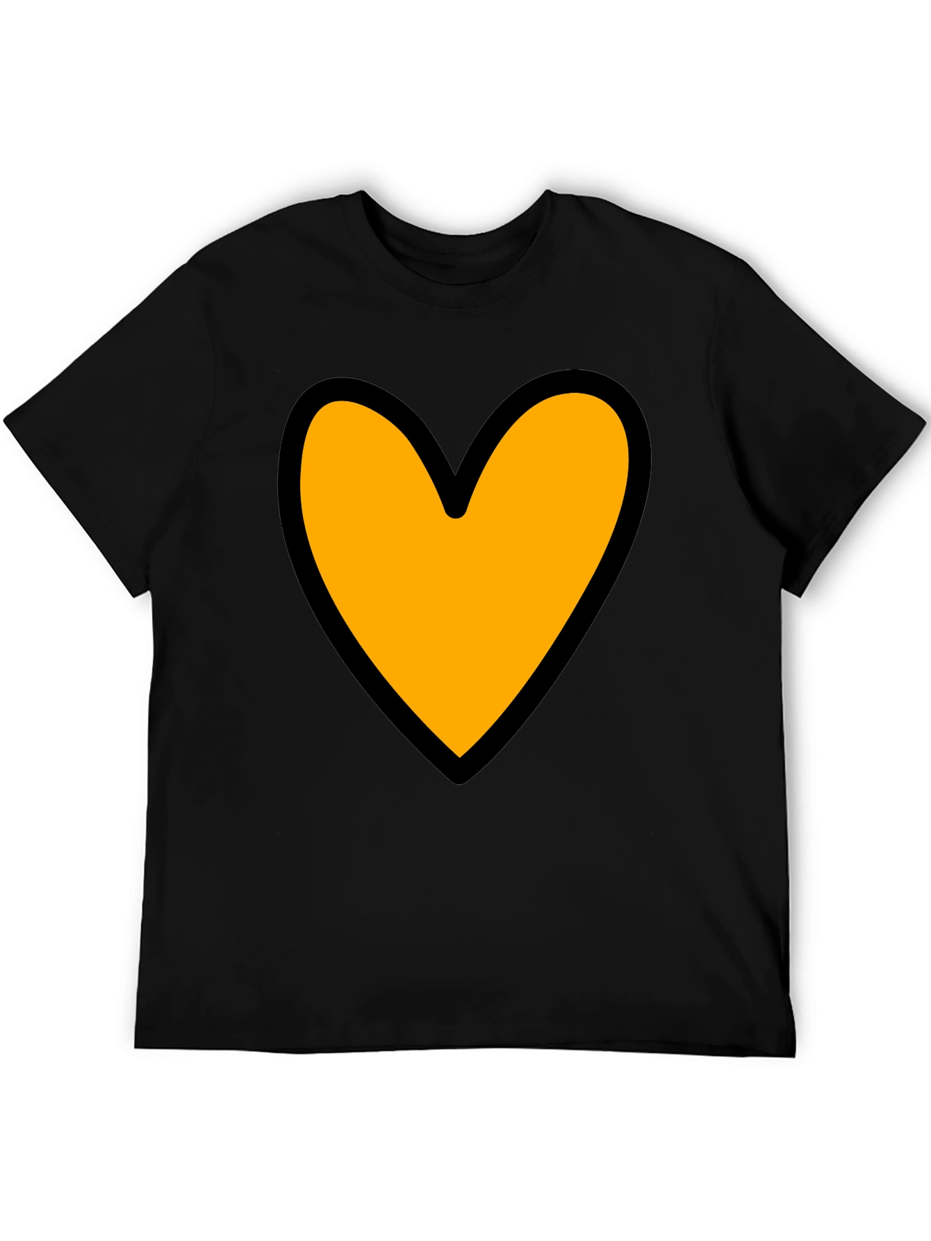 Black Heart Graphic Tee - Black Cotton Blend Casual T-Shirt view 5