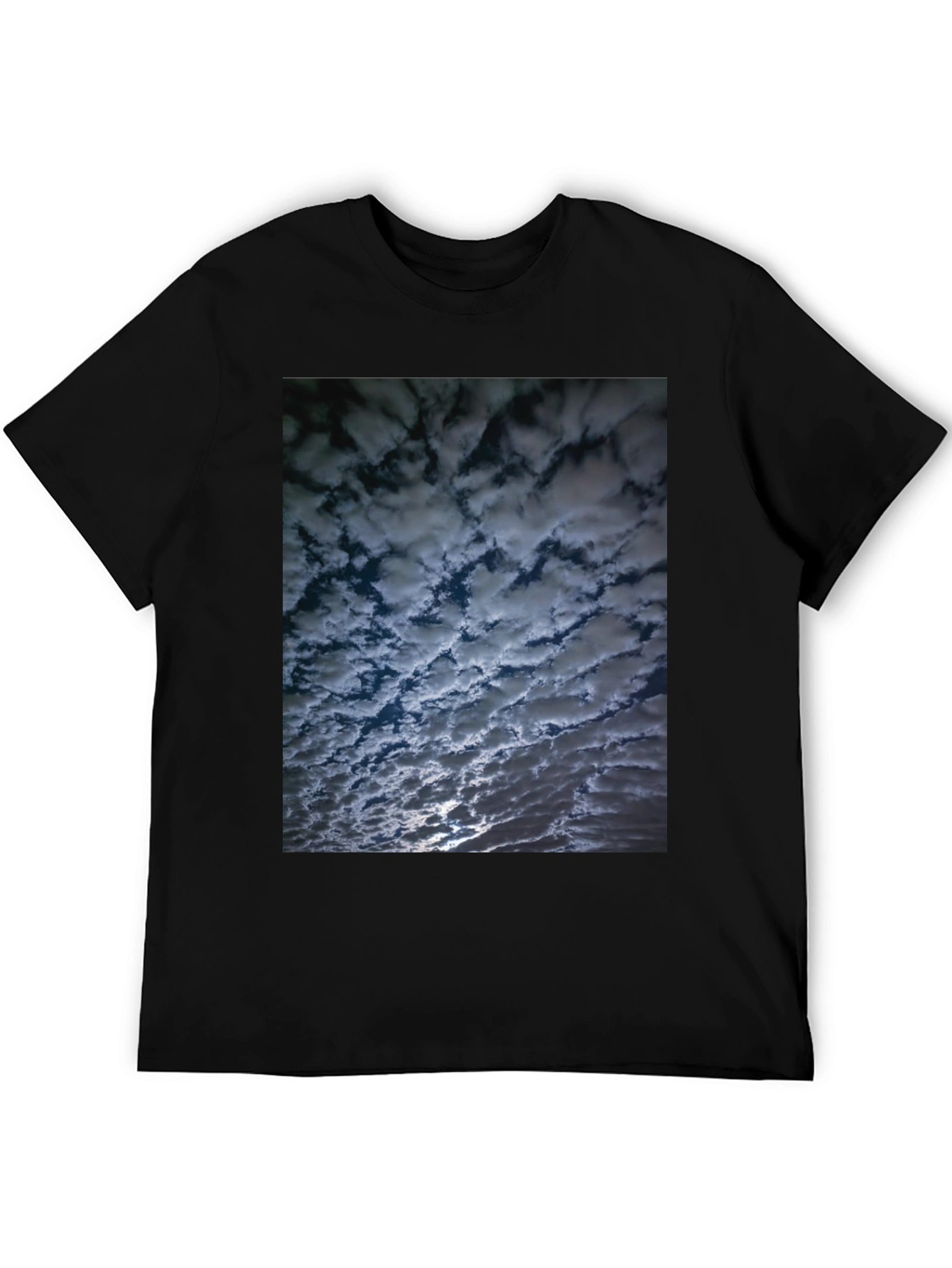 Black Cloudscape Graphic Tee - Black Cotton Comfort view 5