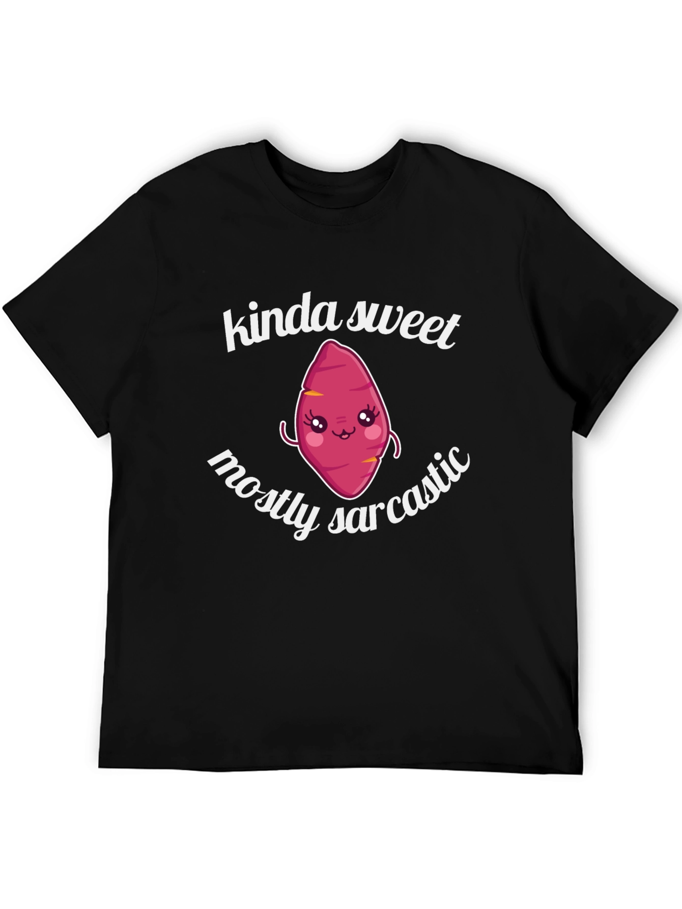Black Kinda Sweet Mostly Sarcastic Cute Yam T-Shirt view 5