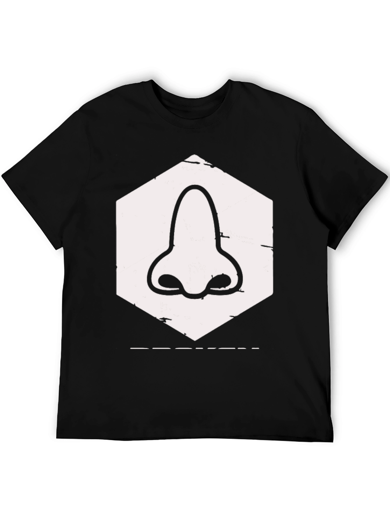 Black Nose Graphic Tee - Black Cotton T-Shirt view 5