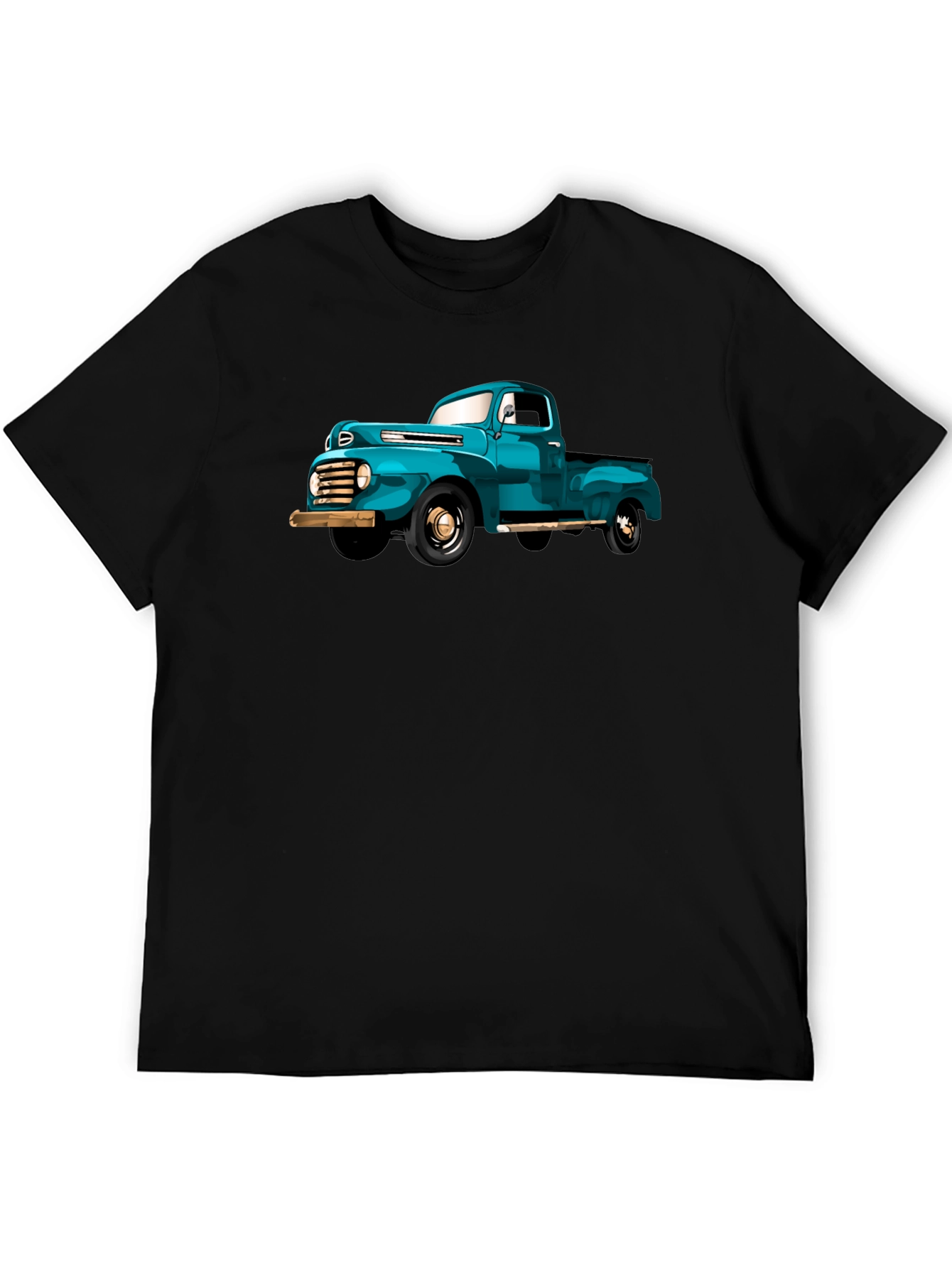 Black Vintage Truck Graphic Tee - Classic Car Lover's Shirt view 5