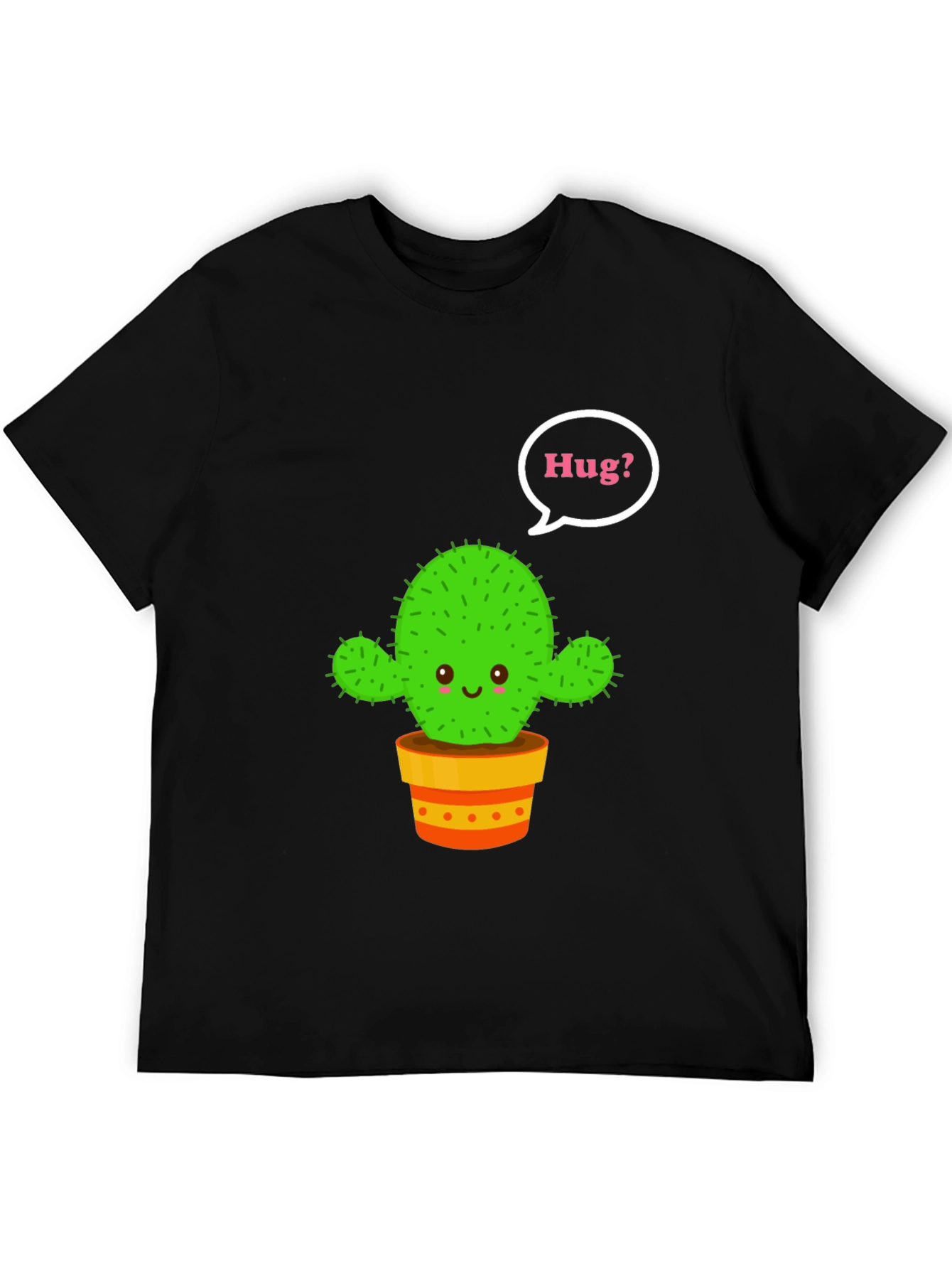 Black Cactus Hug T-Shirt - Cute Graphic Tee view 5