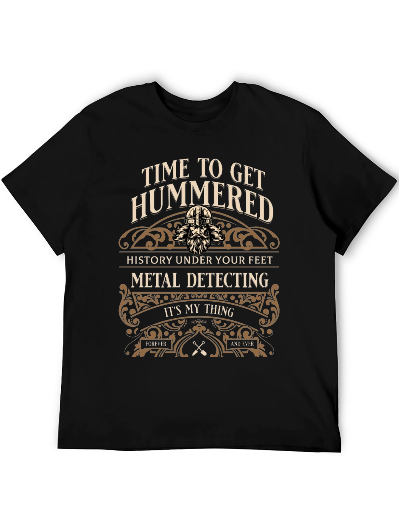 Black Time to Get Hummered Metal Detecting Black T-Shirt view 5