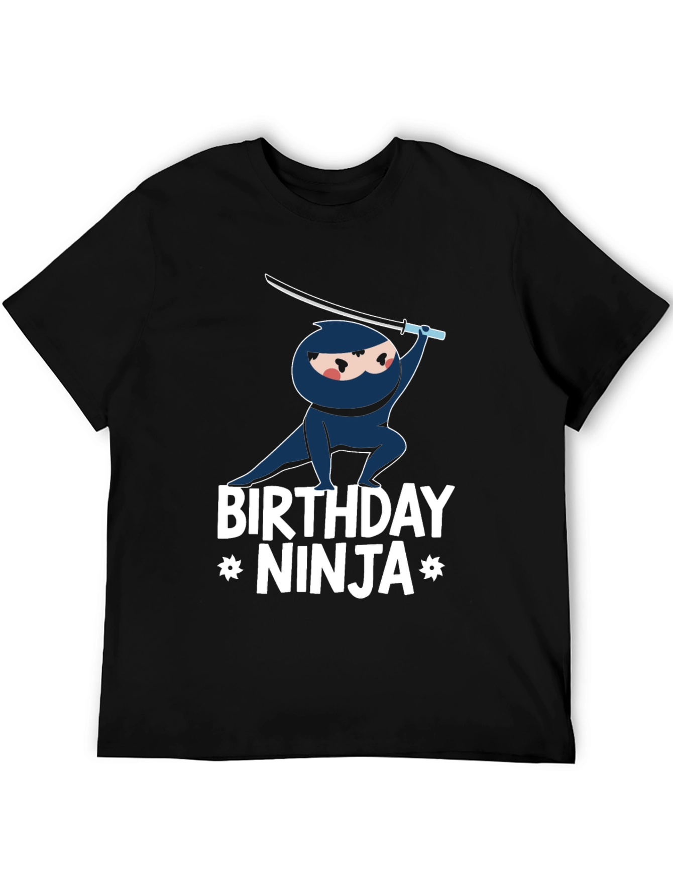 Black Birthday Ninja Graphic T-Shirt view 5
