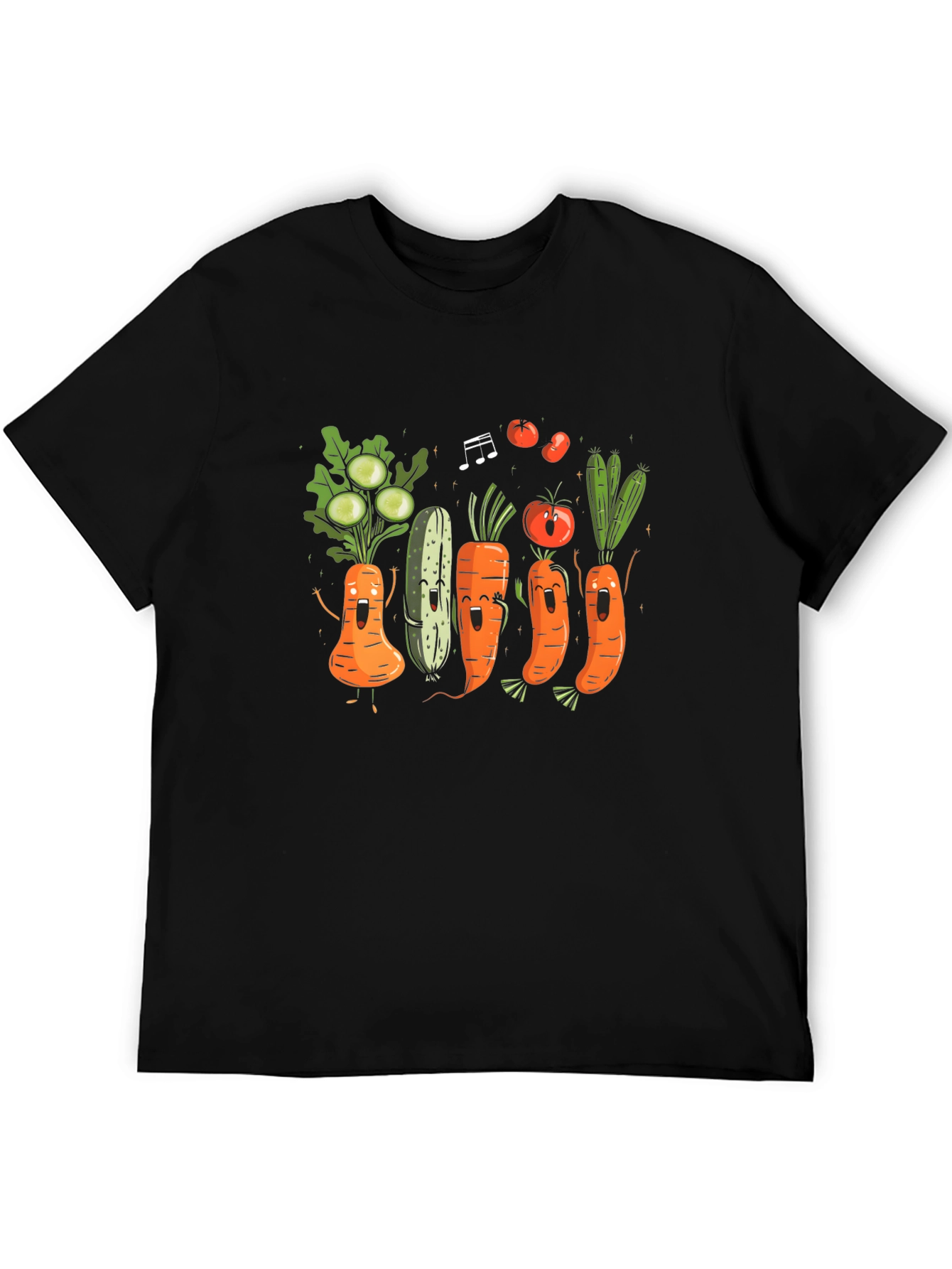 Black Vegetable Band T-Shirt: Fun Foodie Fashion view 5