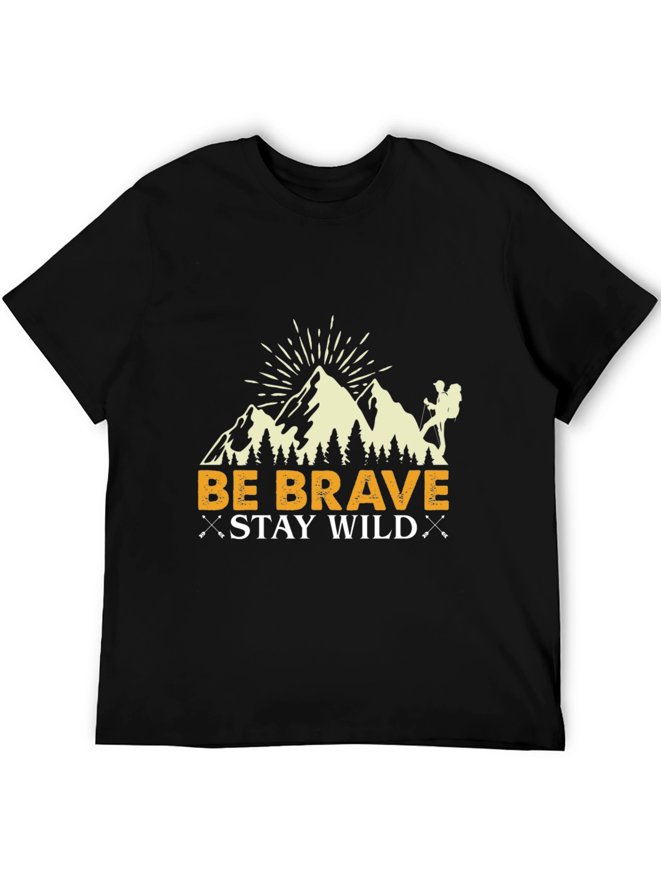 Black Be Brave Stay Wild Graphic Tee view 5