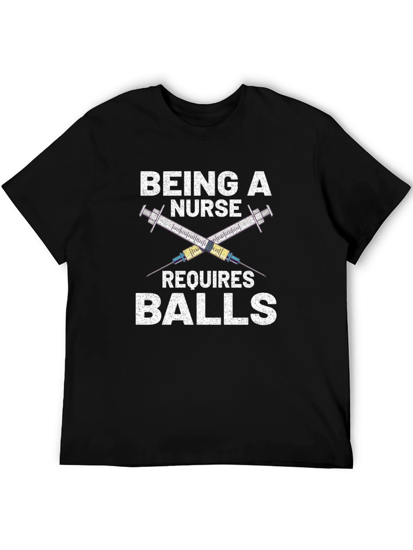 Black Being a Nurse Requires Balls T-Shirt view 5