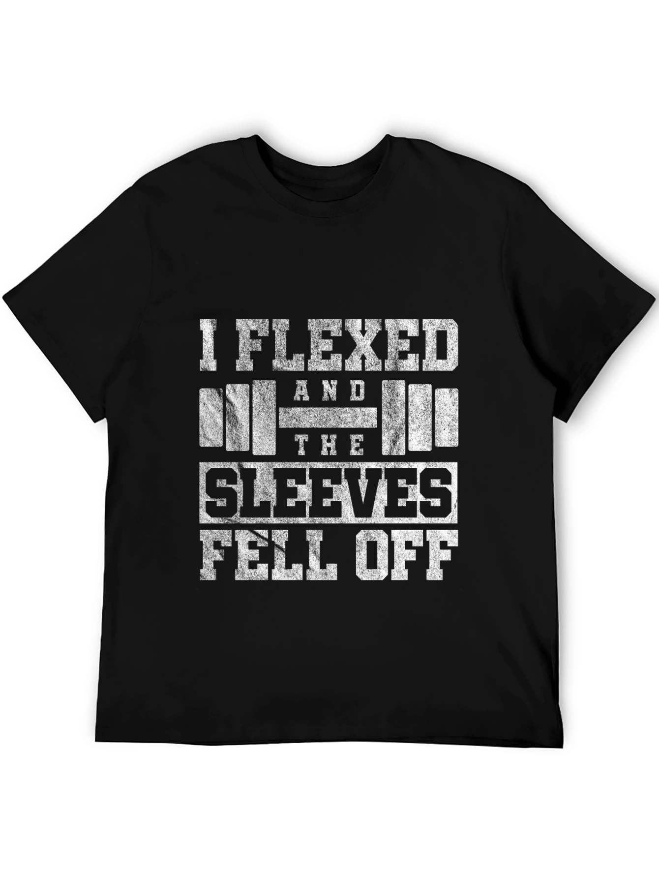 Black I Flexed and the Sleeves Fell Off T-Shirt view 5