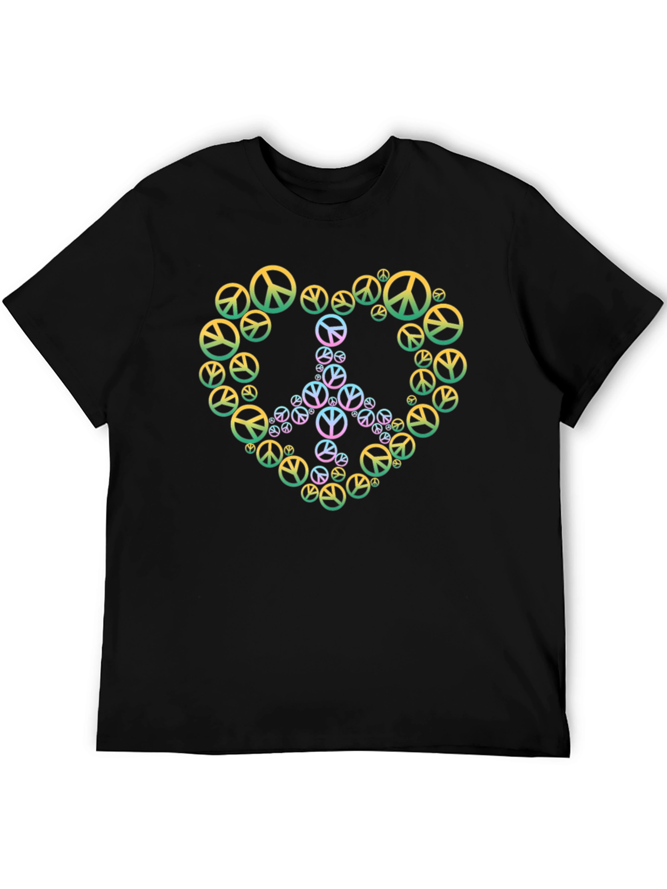 Peace Heart Graphic Tee - Black Casual T-Shirt - 5