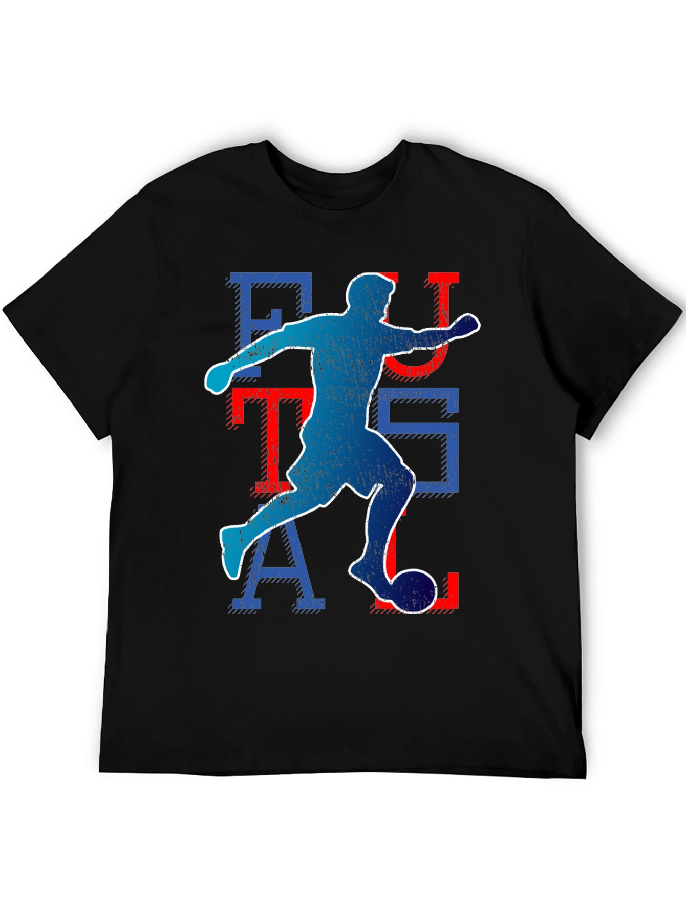 Black Futsal Player Graphic T-Shirt view 5