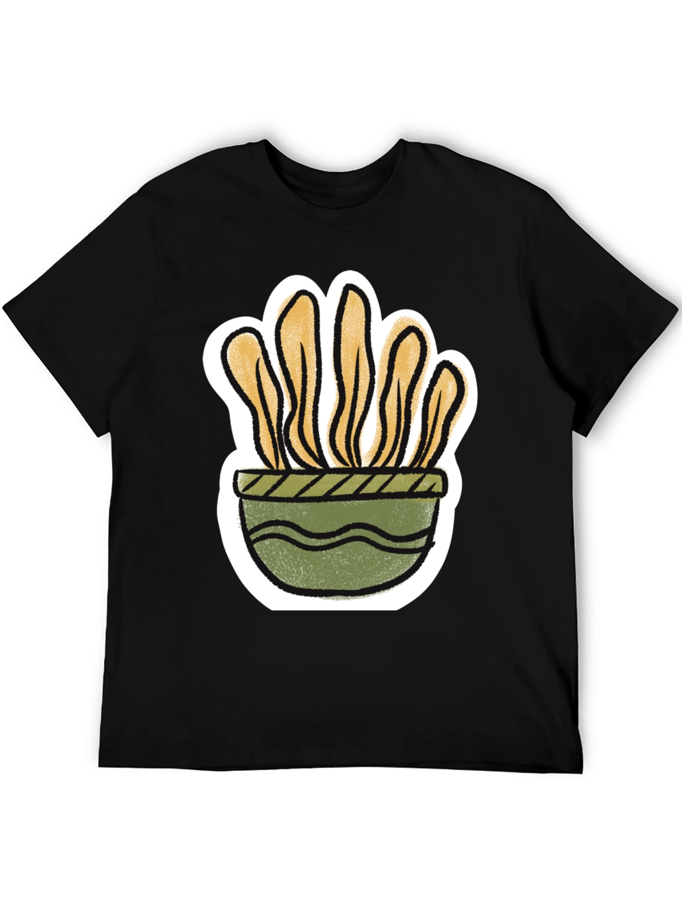 Black Plant Pot Graphic Tee - Trendy Stylish view 5