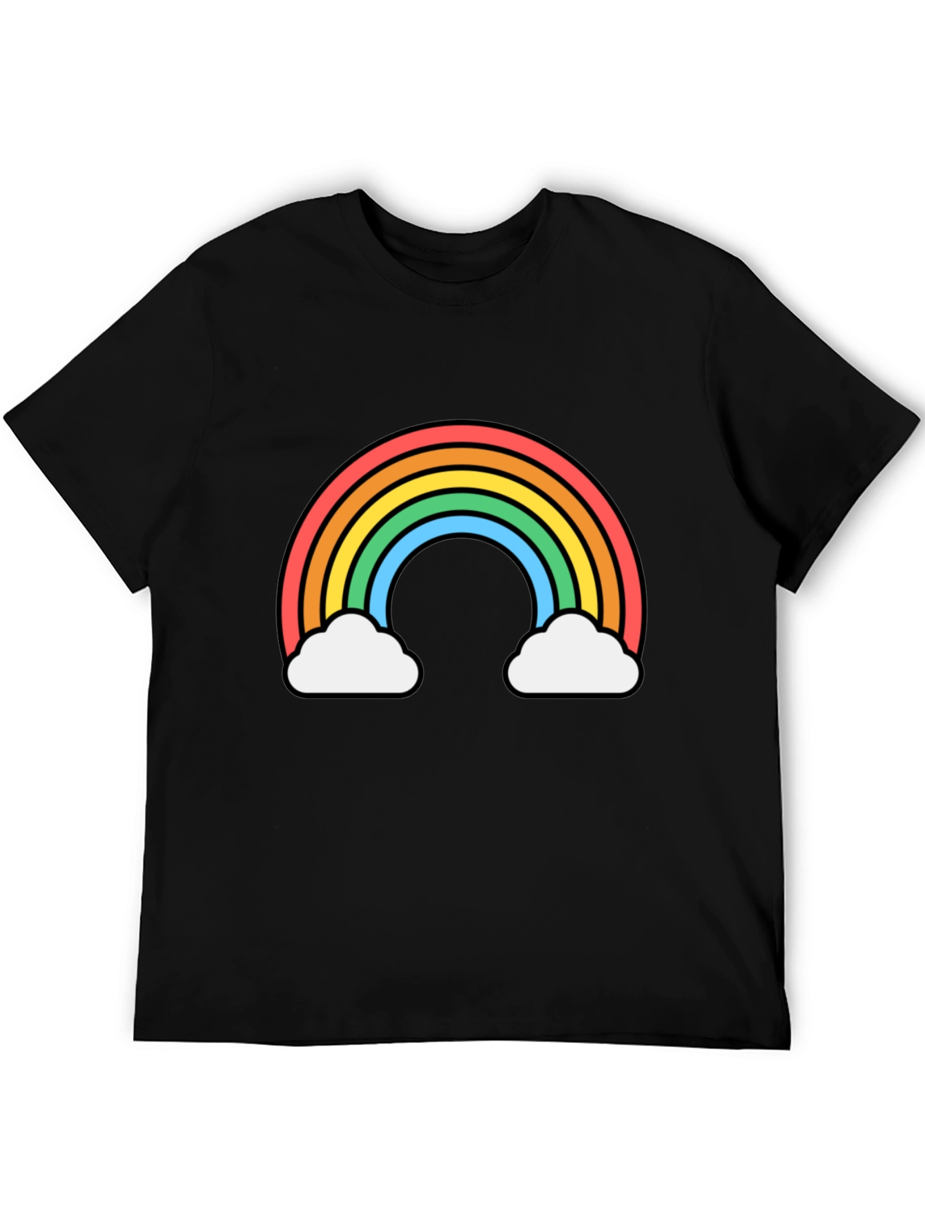 Black Rainbow Cloud Graphic Tee - Black Unisex T-Shirt view 5