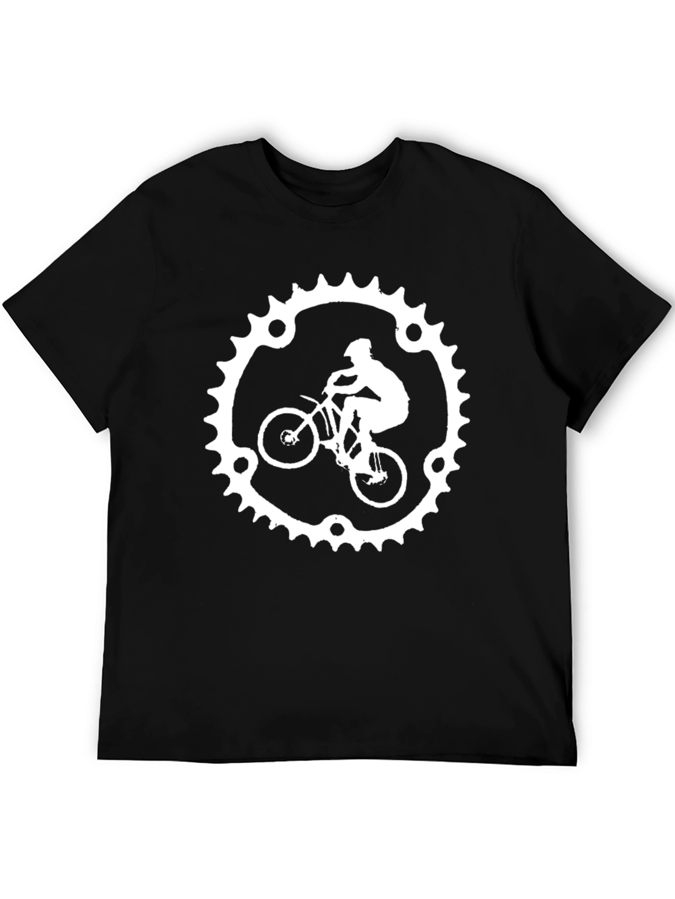 Black Cyclist Sprocket Graphic Tee - Black Cotton Blend view 5