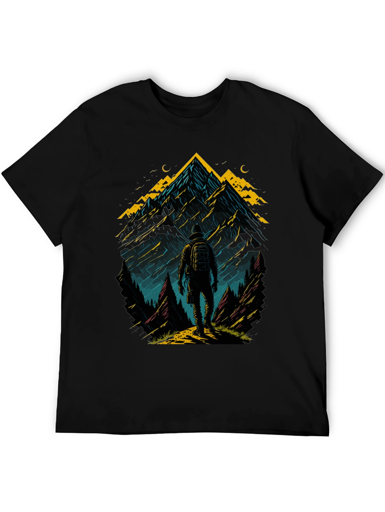 Black Mountain Adventure T-Shirt: Hiker Graphic Tee view 5