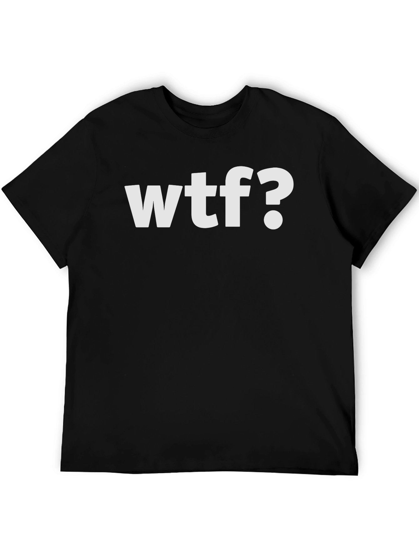 Black WTF? Graphic Print Crew Neck T-Shirt view 5