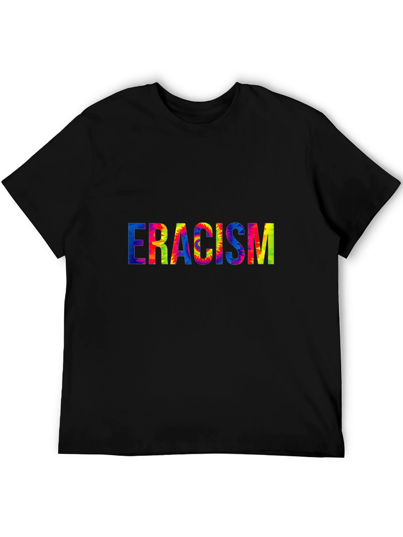 Black Eradicate Racism Tie Dye Graphic Tee view 5