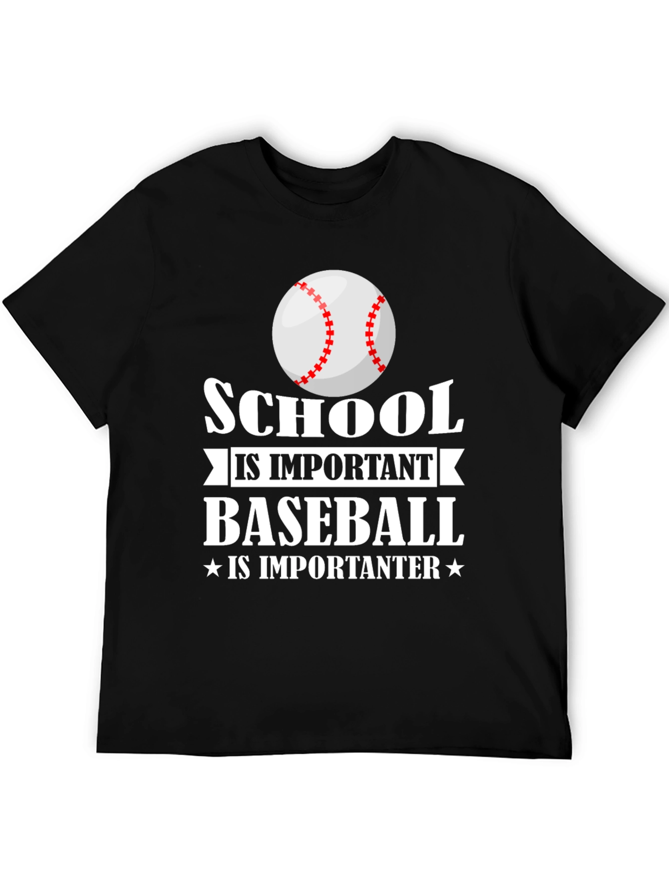 Black School is Important Baseball is Importanter T-Shirt view 5