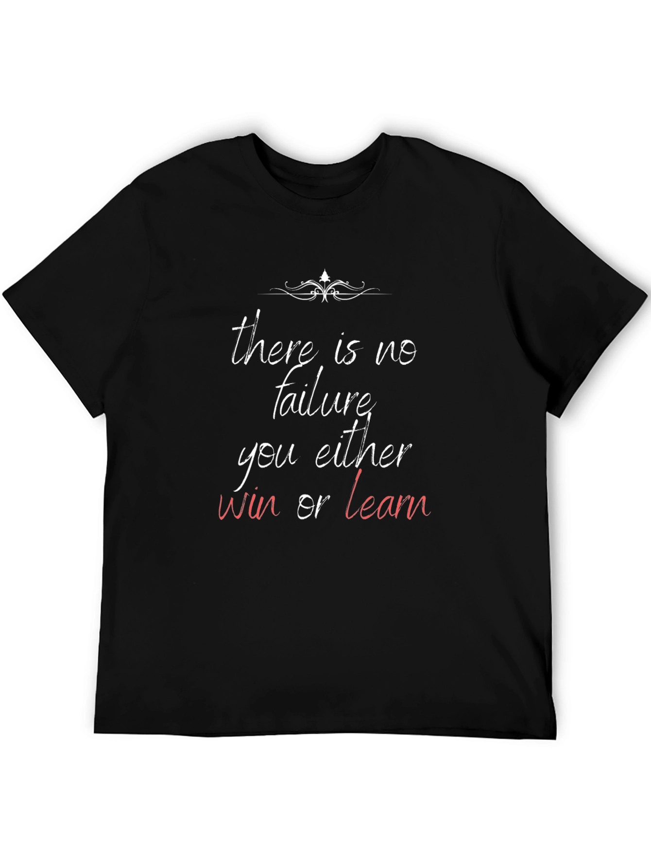 Black Motivational T-Shirt: Win or Learn view 5