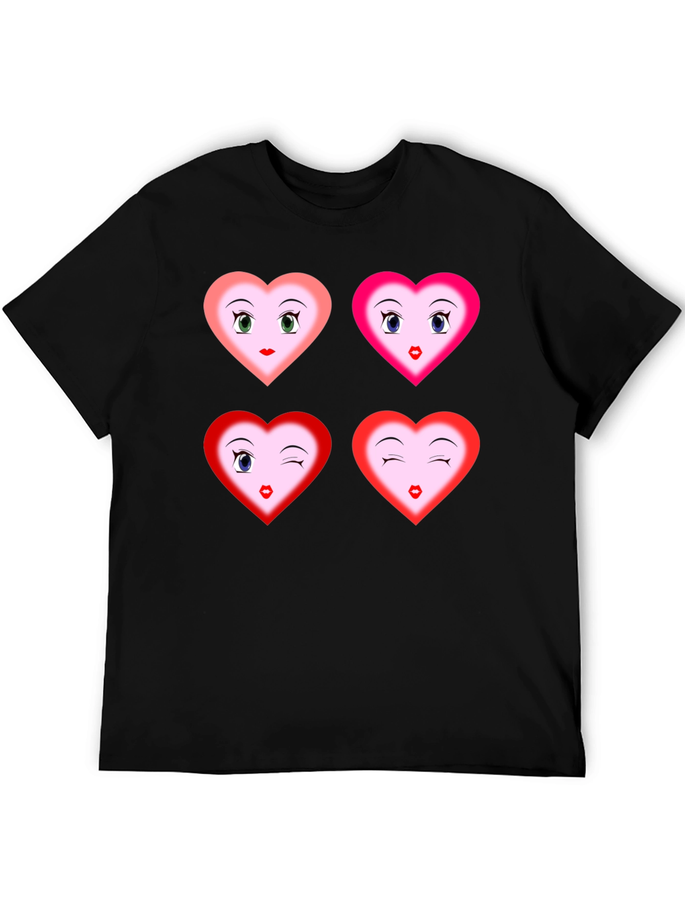 Black Heart Faces Graphic Tee - Fun, Unique Design view 5