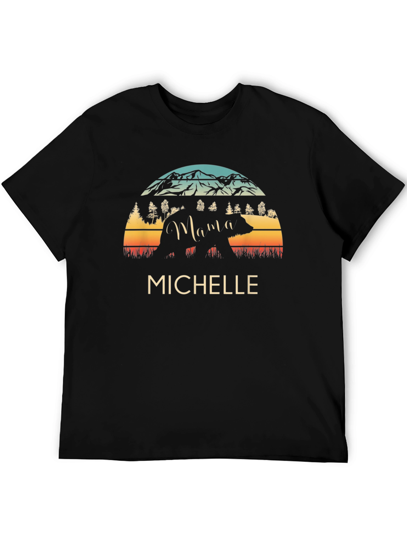 Black Michelle Bear Silhouette Vintage T-Shirt view 5