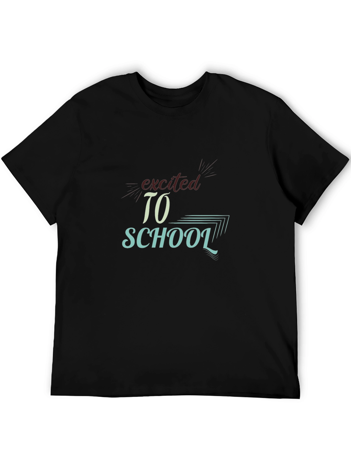 Black Excited to School T-Shirt view 5