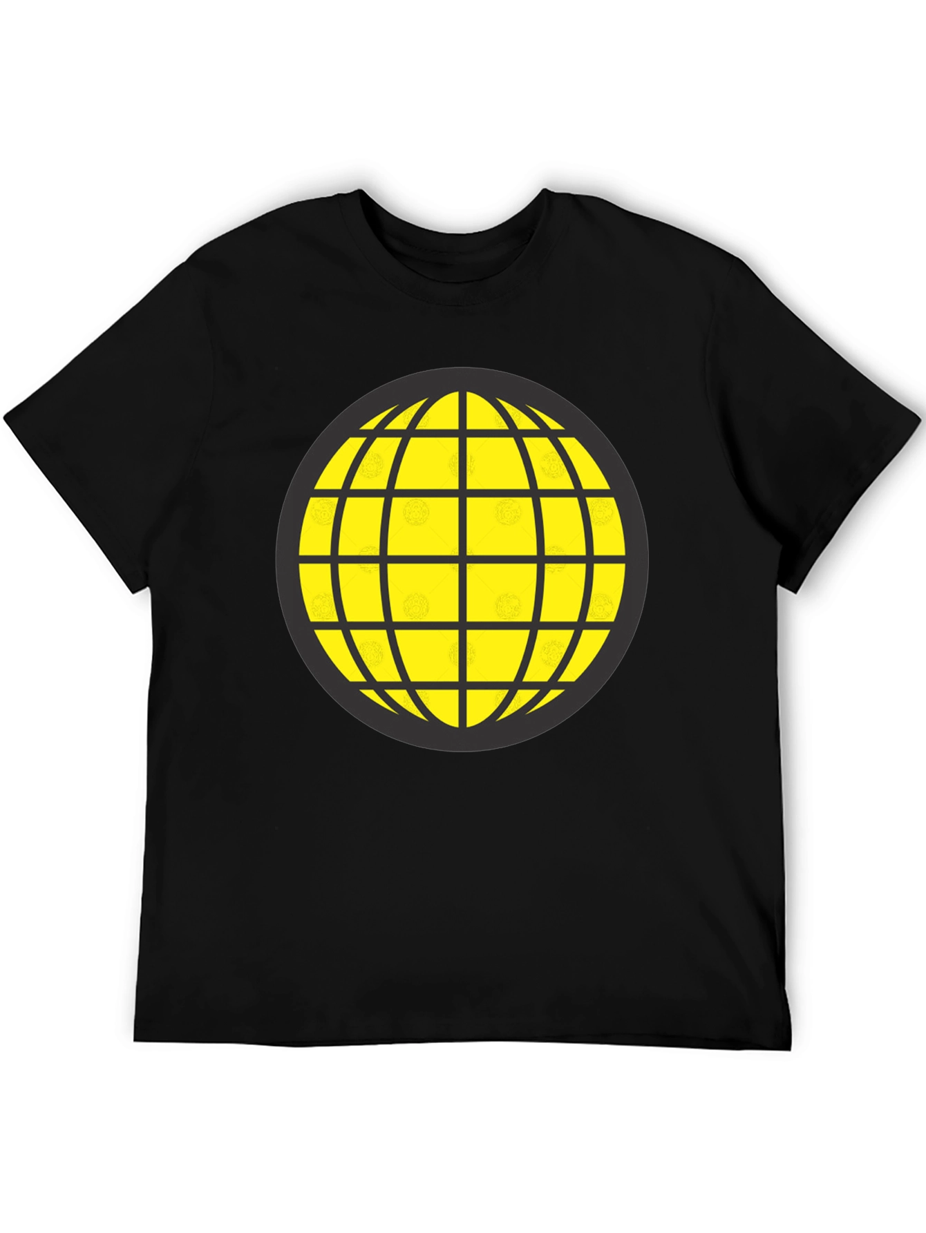 Black Graphic Globe Tee - Black Cotton Blend view 5