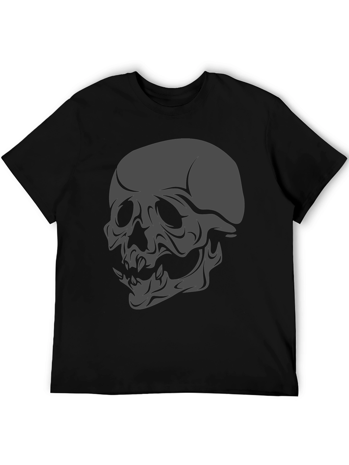 Black Skull Graphic Black T-Shirt view 5